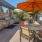 poolside grills and eating area