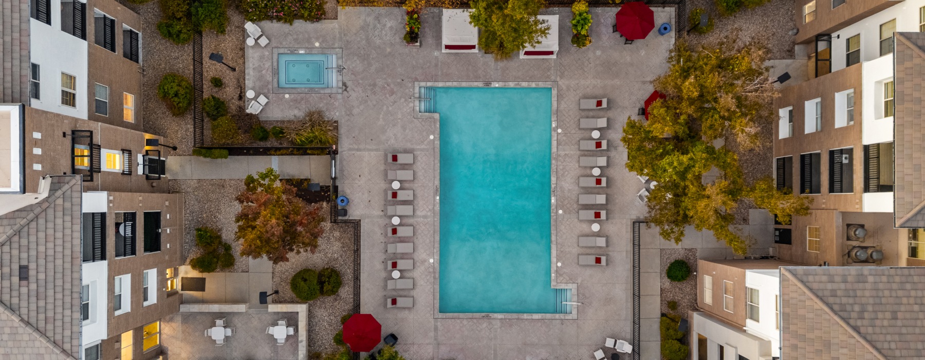 Birds eye shot of pool Birds eye shot of pool