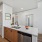 designer kitchen in luxury apartment with quartz counters