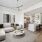 open-concept apartment living area with ceiling fan